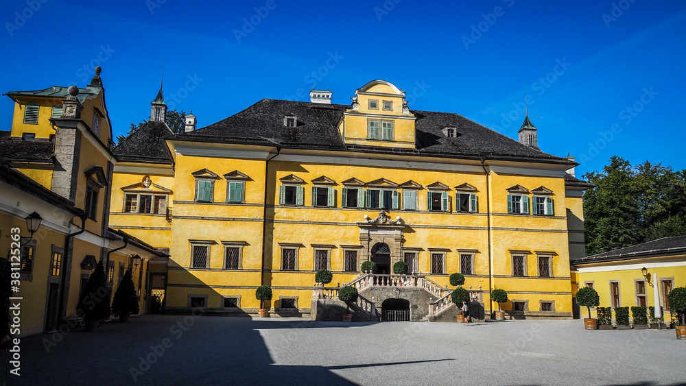 Naklejka premium Salzburg is an Austrian city on the border of Germany, with views of the Eastern Alps.