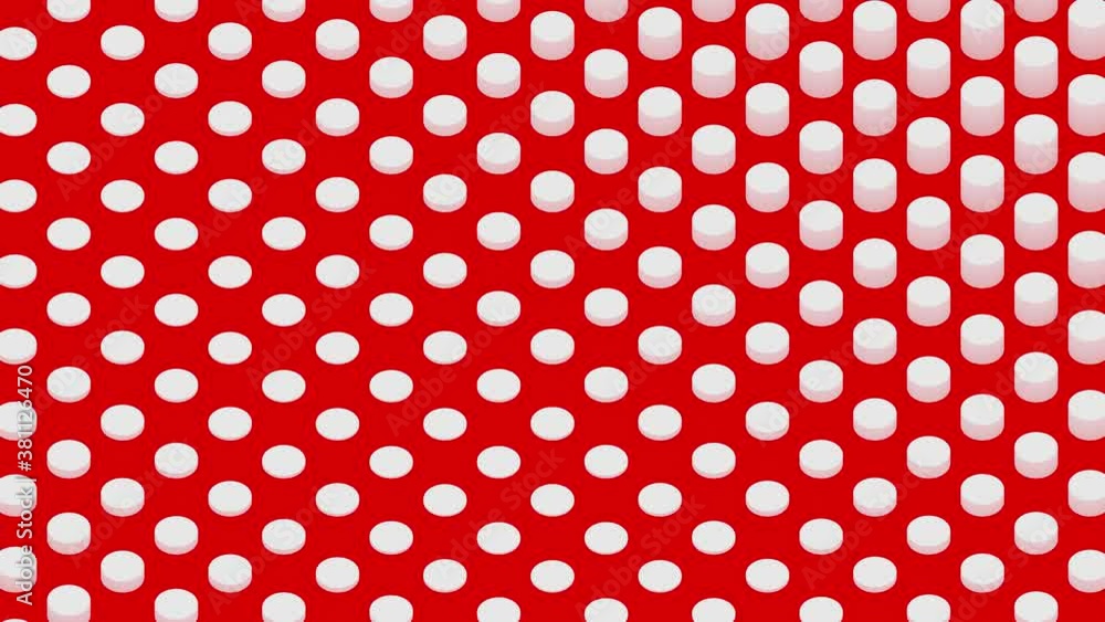 Animated polka dots red and white pattern loop Animated polka dots red and white pattern loop