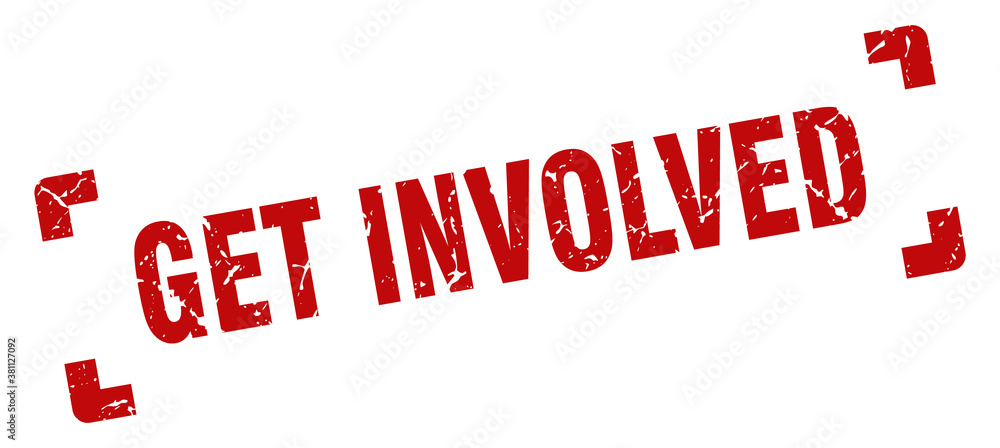 get involved stamp. square grunge sign isolated on white background