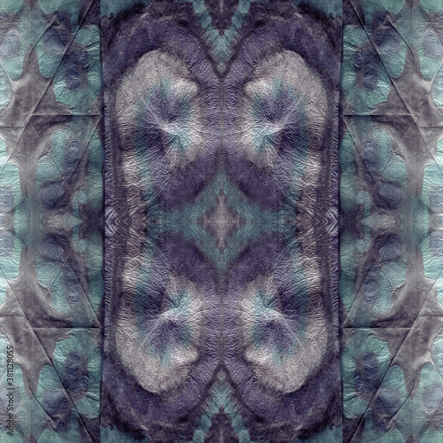 Cute Seamless Pattern. African Pattern. Blue photo