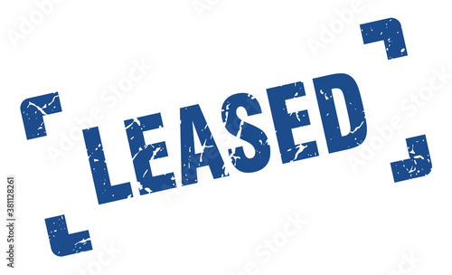 leased stamp. square grunge sign isolated on white background