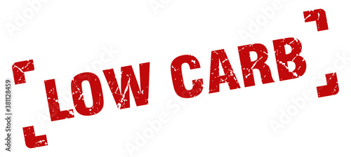 low carb stamp. square grunge sign isolated on white background