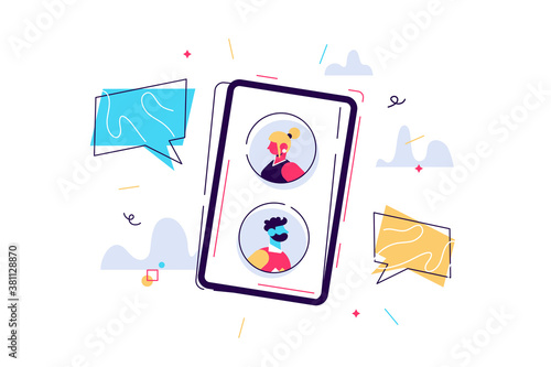Vector cartoon illustration of Mobile 