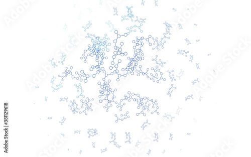 Light Blue, Green vector pattern with artificial intelligence network.