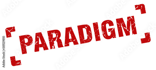 paradigm stamp. square grunge sign isolated on white background