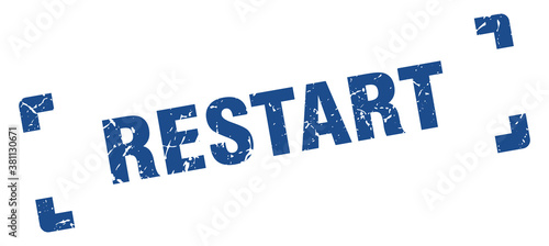 restart stamp. square grunge sign isolated on white background