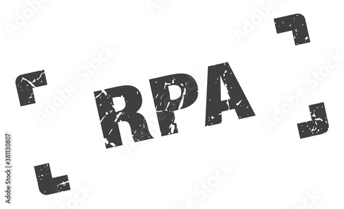 rpa stamp. square grunge sign isolated on white background