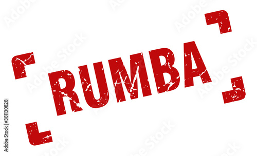 rumba stamp. square grunge sign isolated on white background