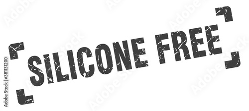 silicone free stamp. square grunge sign isolated on white background