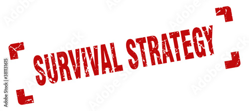 survival strategy stamp. square grunge sign isolated on white background