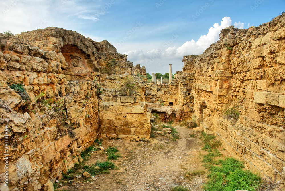 Ancient public bath in  Salamis  - an ancient Greek city-state on the east coast of Cyprus,