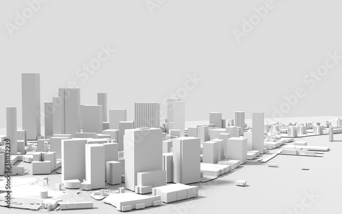 3d cityscape view isolated on the white background