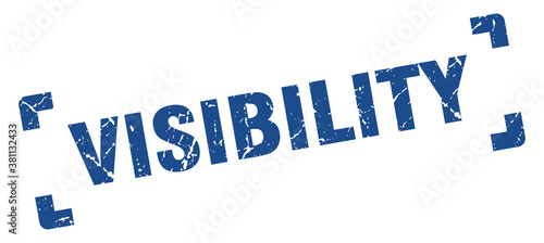 visibility stamp. square grunge sign isolated on white background