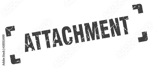 attachment stamp. square grunge sign isolated on white background