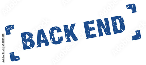 back end stamp. square grunge sign isolated on white background