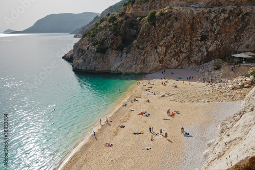Fototapeta Naklejka Na Ścianę i Meble -  Kaputas sandy beach is one of the most beautiful turkish beaches located near City of Kas, Turkey