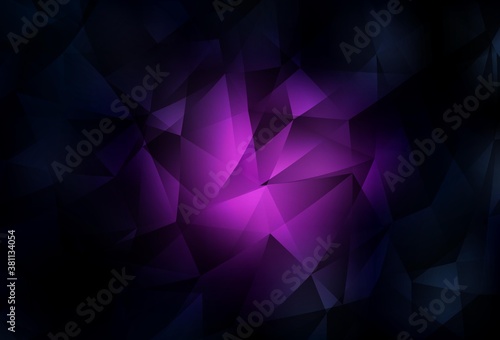 Dark Pink vector gradient triangles template.