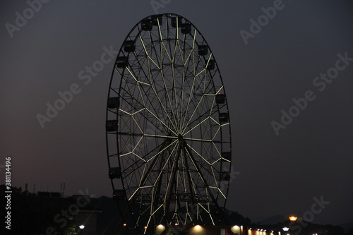 ferris wheel at night in park