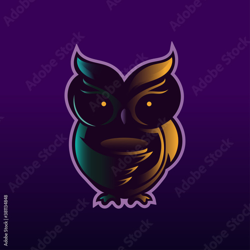 Owl Mascot Logo Design Illustration For Gaming Club. Owl Esport Logo
