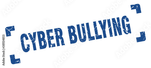 cyber bullying stamp. square grunge sign isolated on white background