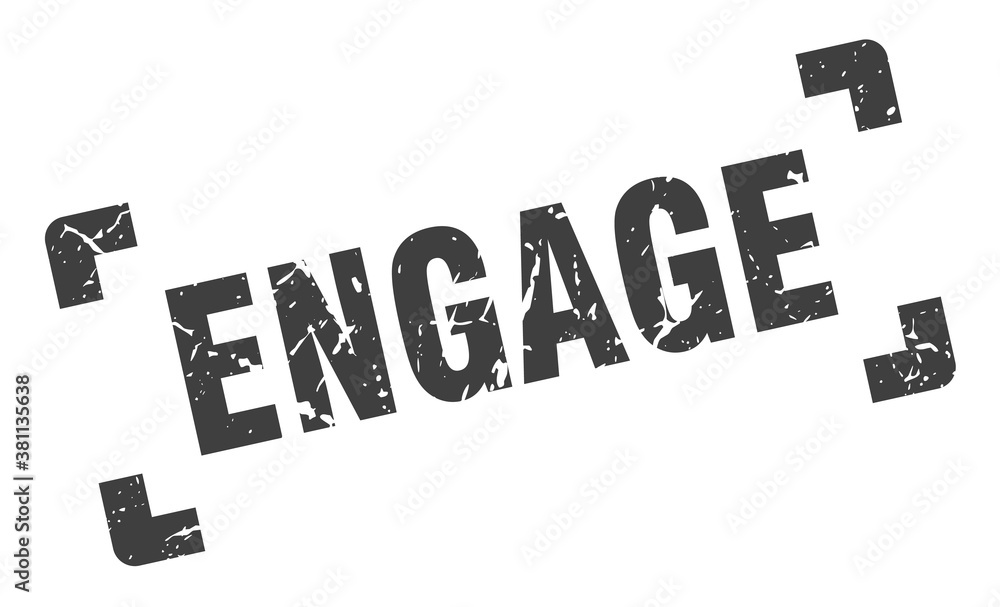 engage stamp. square grunge sign isolated on white background engage stamp. square grunge sign isolated on white background