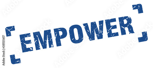 empower stamp. square grunge sign isolated on white background