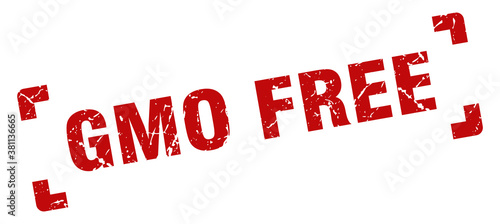 gmo free stamp. square grunge sign isolated on white background