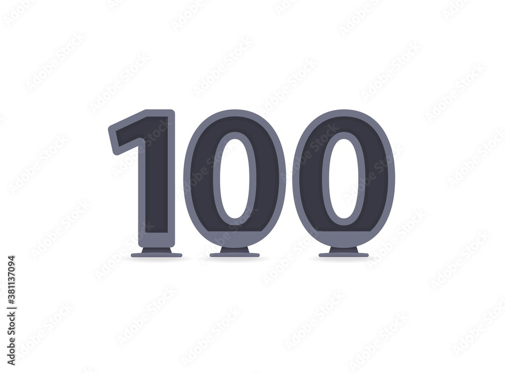 100 vector number design. For logo, brand label, design elements, corporate identity, application etc. İsolated vector illustration 100 vector number design. For logo, brand label, design elements, corporate identity, application etc. İsolated vector illustration