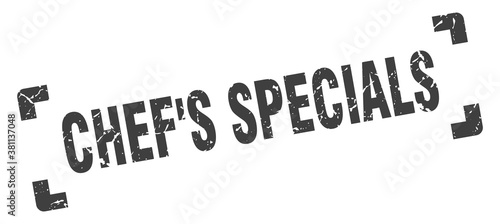 chef's specials stamp. square grunge sign isolated on white background