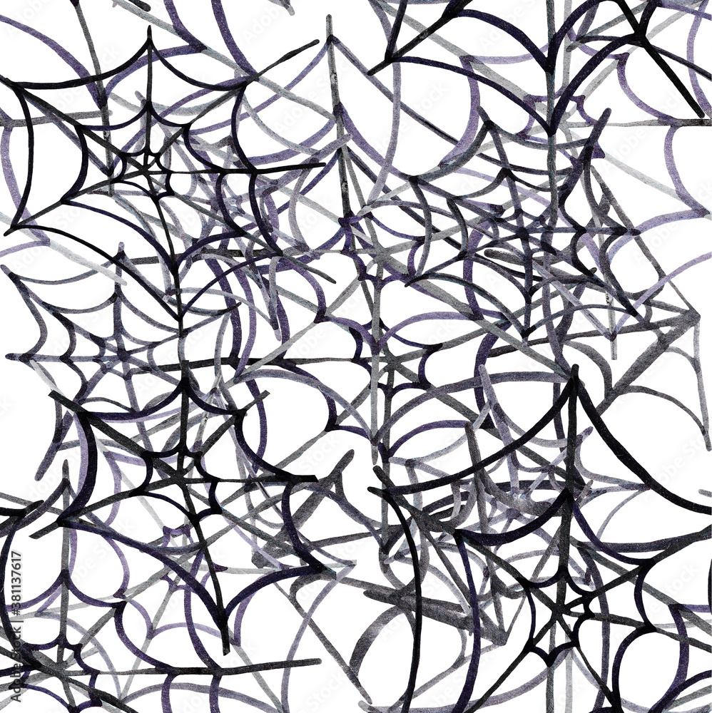 Spider web. Watercolor. Pattern. Semless Spider web. Watercolor. Pattern. Semless