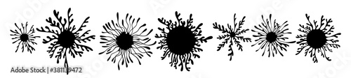 Set of abstract elements. graphic stylized flower. Vector illustration