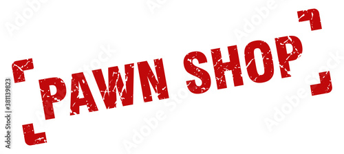 pawn shop stamp. square grunge sign isolated on white background