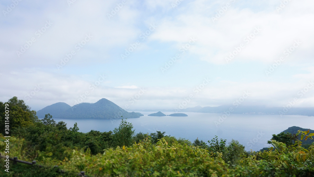 The view of Lake Toya in Hokkaido