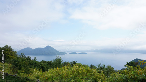 The view of Lake Toya in Hokkaido