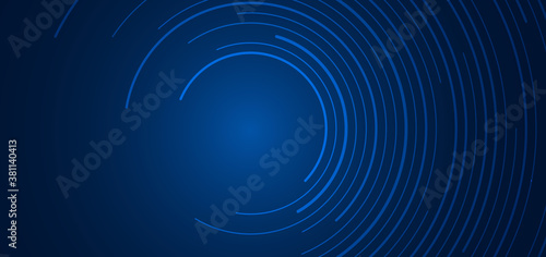 Abstract technology futuristic concept blue circular lines banner design connection