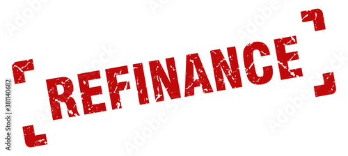 refinance stamp. square grunge sign isolated on white background