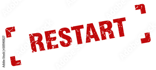 restart stamp. square grunge sign isolated on white background