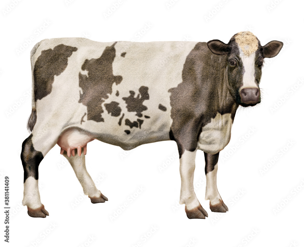 vache laitière, danoise,  , drapeau, ferme, animal, blanc, bétail, gazon, mollet, champ, noir, lait, agriculture, exploitation laitière, prairie, isolé, vert, alpage, debout, mammifère, boeuf, taureau