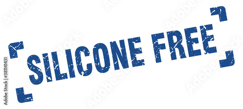 silicone free stamp. square grunge sign isolated on white background