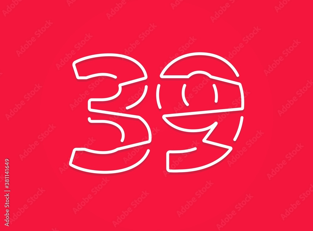 39 number. Modern trendy, creative style design. For logo, brand label, design elements, corporate identity, application etc. İsolated vector illustration 39 number. Modern trendy, creative style design. For logo, brand label, design elements, corporate identity, application etc. İsolated vector illustration