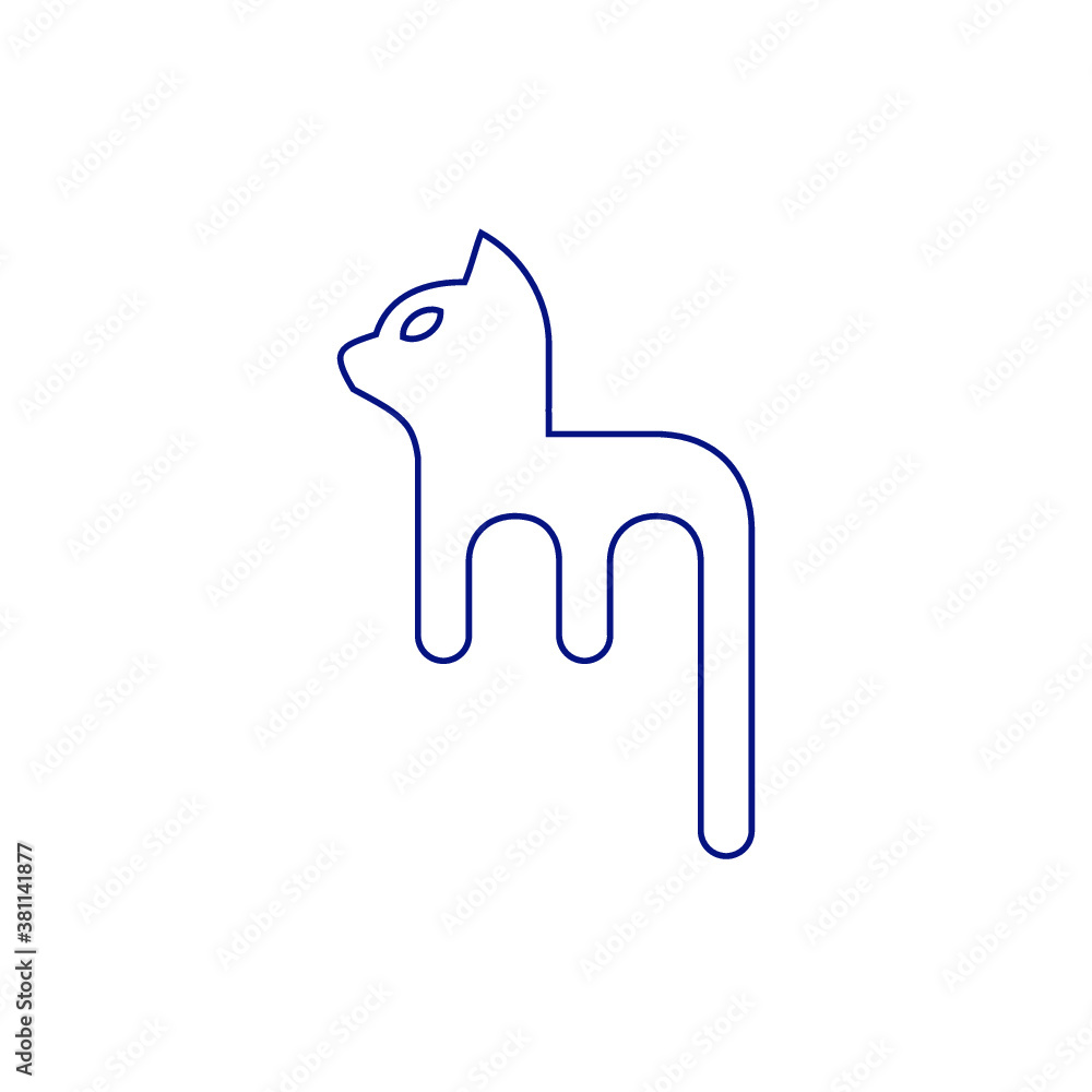 Fototapeta premium cat logo M cat vector icon illustrations