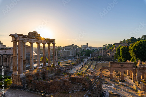 Silent dawn in the Roman Forum, Rome Fototapet