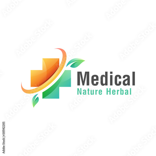 Medical herbal or nature healthy logo design, healthy life, vector template