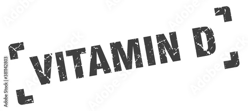 vitamin d stamp. square grunge sign isolated on white background