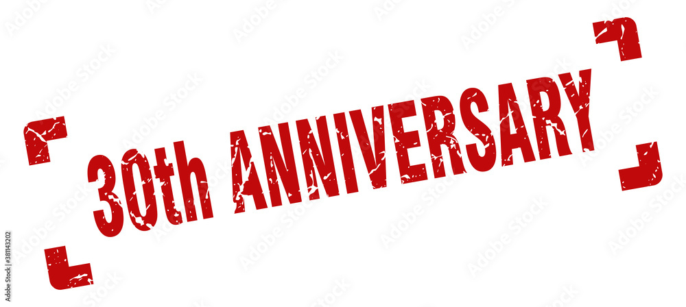 30th anniversary stamp. square grunge sign isolated on white background 30th anniversary stamp. square grunge sign isolated on white background