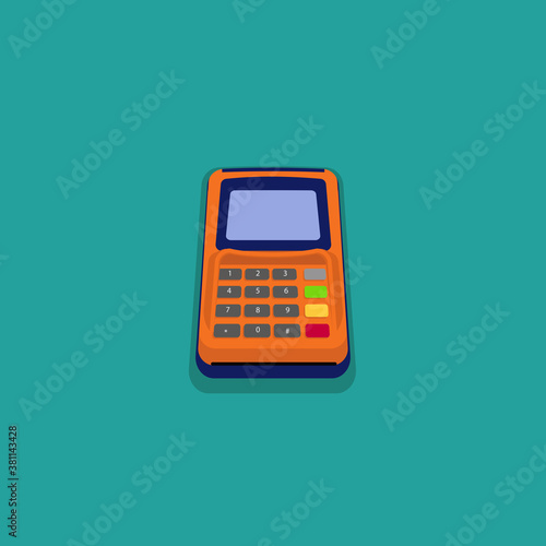 edc machine for the purposes of money transactions, flat design vector illustration