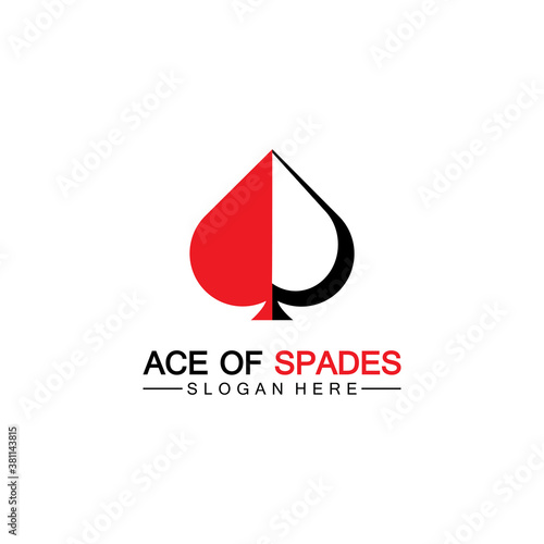 Ace of Spades icon logo design. Flat related icon for web and mobile applications. It can be used as - logo, pictogram, icon, infographic element. Illustration.