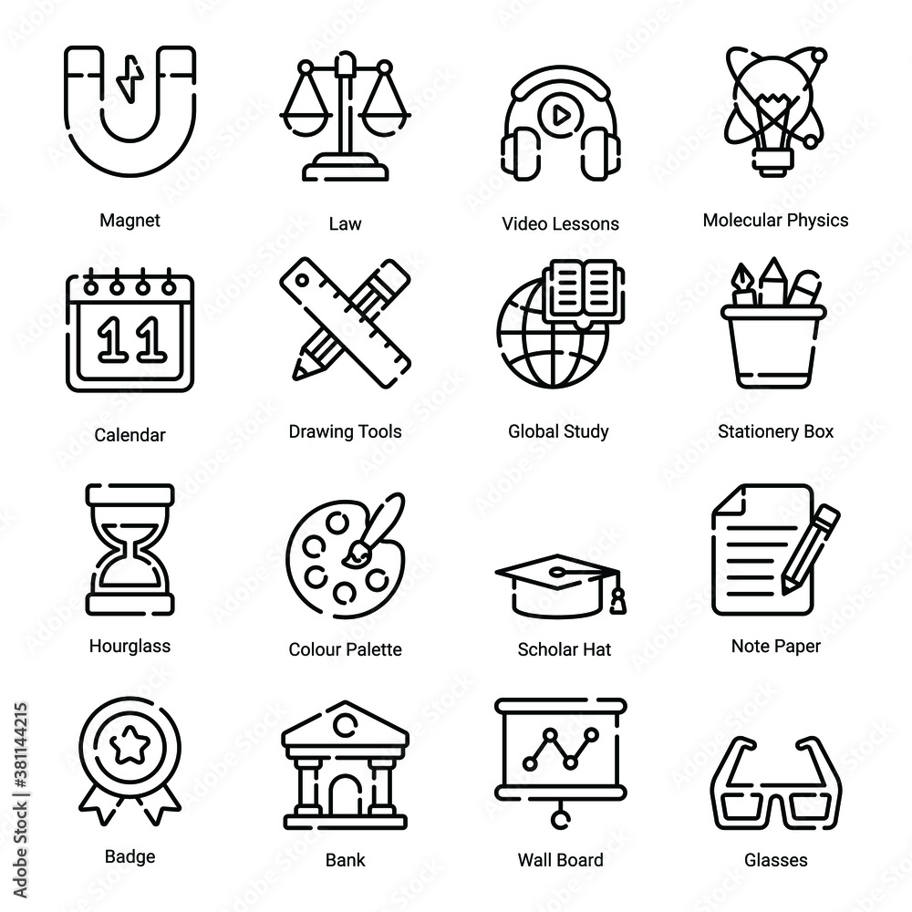 school and education vector line icons set school and education vector line icons set