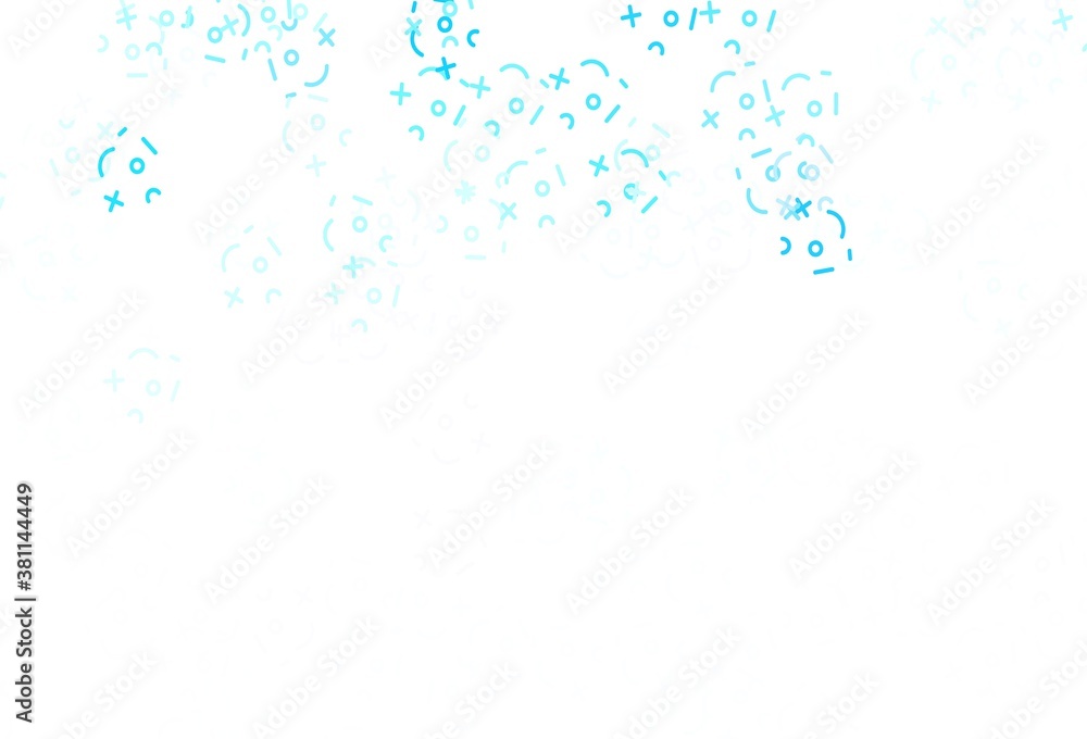 Light BLUE vector background with math elements. Light BLUE vector background with math elements.