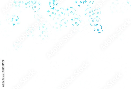 Light BLUE vector background with math elements.